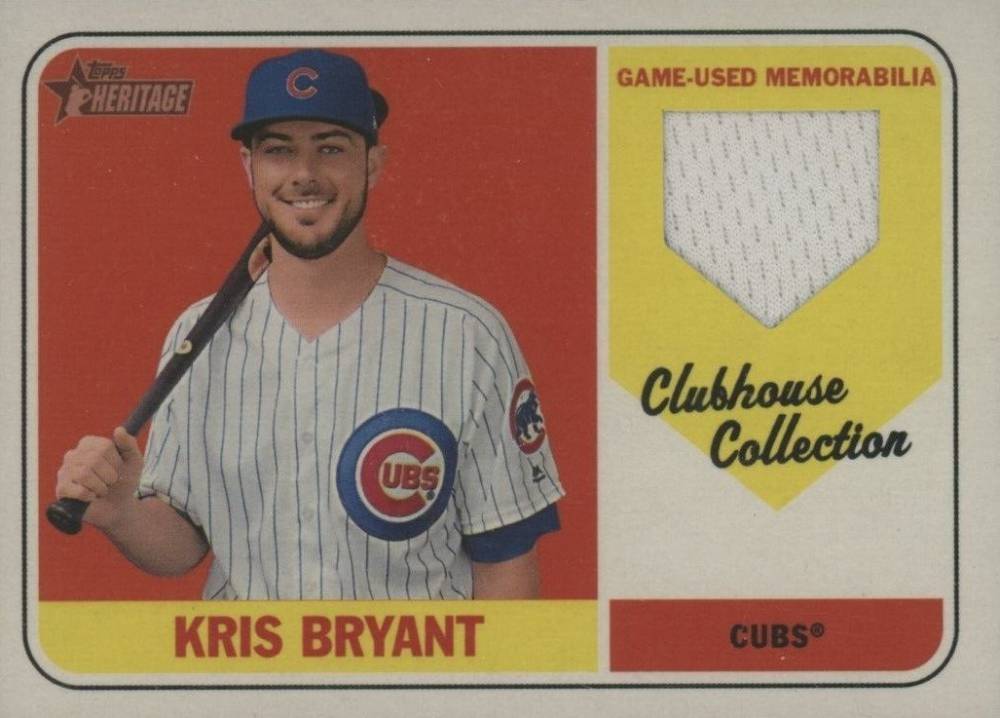2018 Topps Heritage Clubhouse Collection Autograph Relics Kris Bryant #KB Baseball Card
