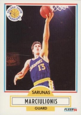 1990 Fleer Sarunas Marciulionis #65 Basketball Card