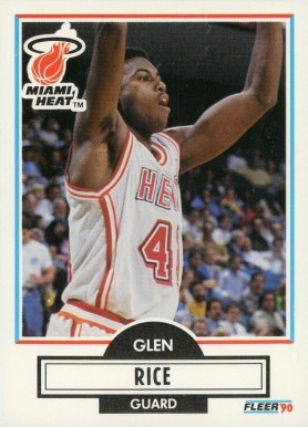 1990 Fleer Glen Rice #101 Basketball Card