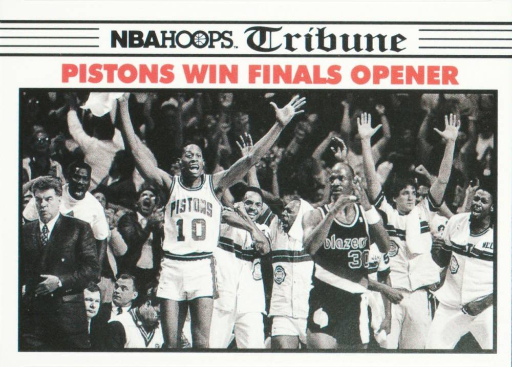 1990 Hoops Pistons Celebrate #337 Basketball Card