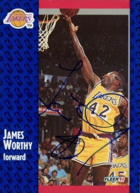 1991 Fleer James Worthy #104 Basketball Card