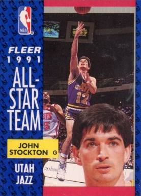 1991 Fleer John Stockton #217 Basketball Card