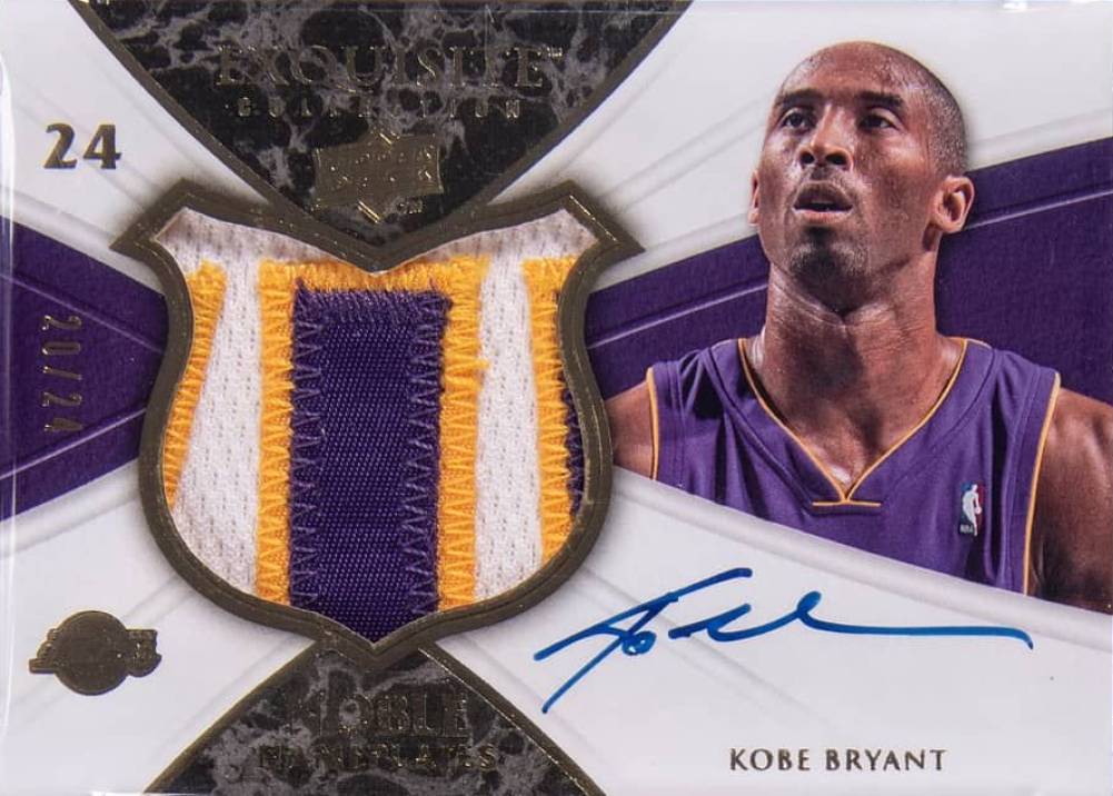 2008 Upper Deck Exquisite Collection Noble Nameplates Autograph Patch Kobe Bryant #NAKB Basketball Card