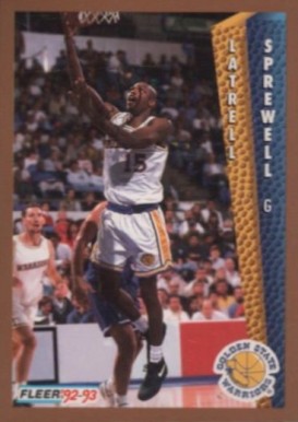 1992 Fleer Latrell Sprewell #343 Basketball Card