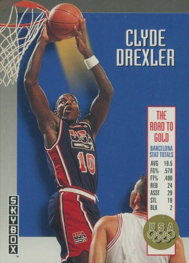 1992 Skybox Olympic Team Clyde Drexler #USA1 Basketball Card