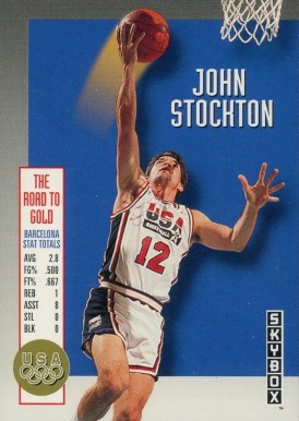 1992 Skybox Olympic Team John Stockton #USA3 Basketball Card