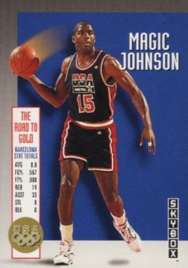 1992 Skybox Olympic Team Magic Johnson #USA12 Basketball Card