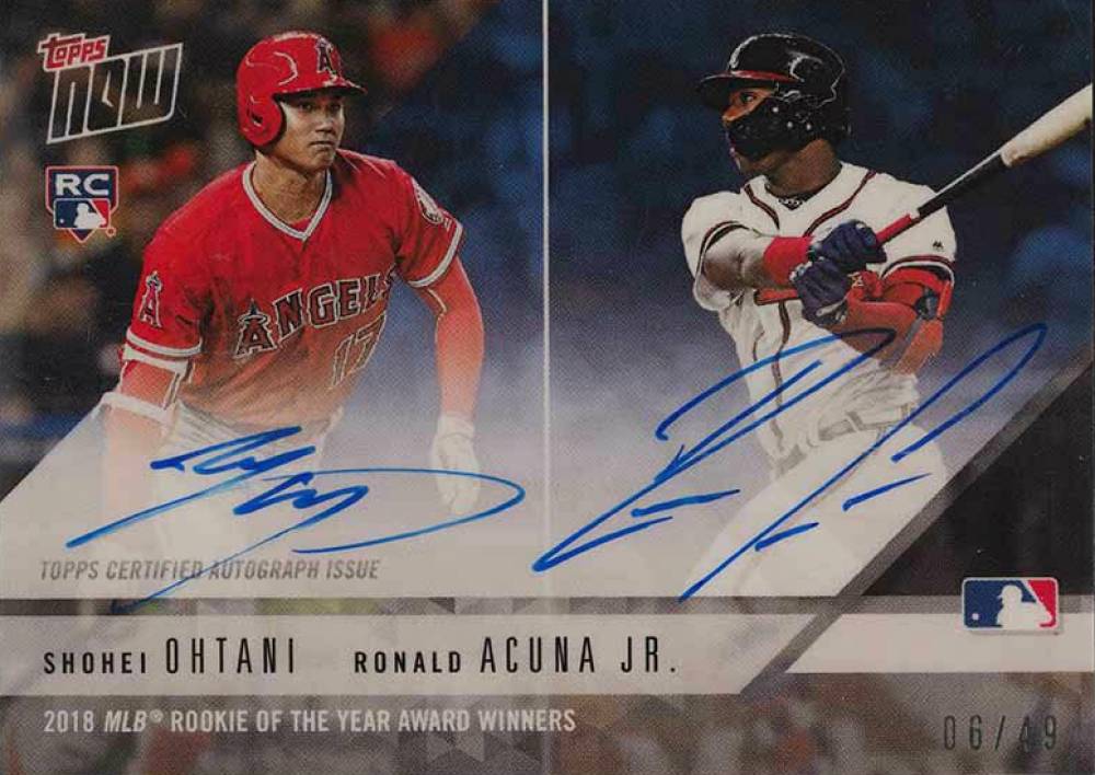 2018 Topps Now Off-Season Award Winner Ronald Acuna Jr./Shohei Ohtani #AW-3B Baseball Card