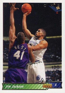 1992 Upper Deck Jim Jackson #33j Basketball Card