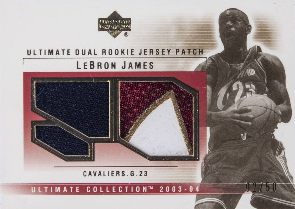 2003 Ultimate Collection Dual Jersey Patch LeBron James #LJ-2P Basketball Card
