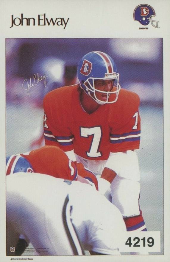 1986 Sports Illustrated Poster Test Stickers John Elway #4219 Football Card