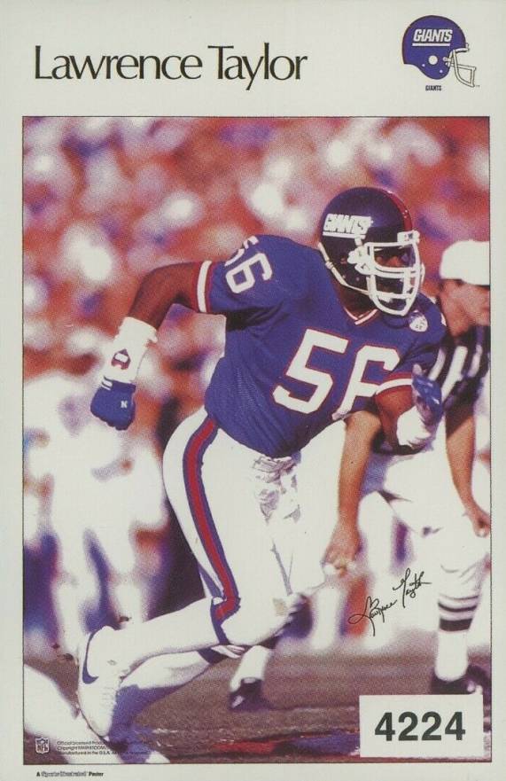 1986 Sports Illustrated Poster Test Stickers Lawrence Taylor #4224 Football Card