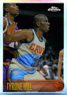 1996 Topps Chrome Tyrone Hill #185 Basketball Card
