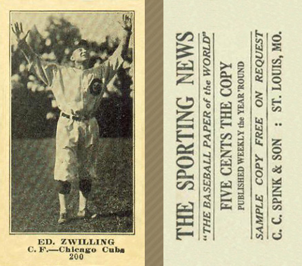 1916 Sporting News Ed. Zwilling #200 Baseball Card