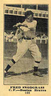 1916 Sporting News Fred Snodgrass #166 Baseball Card