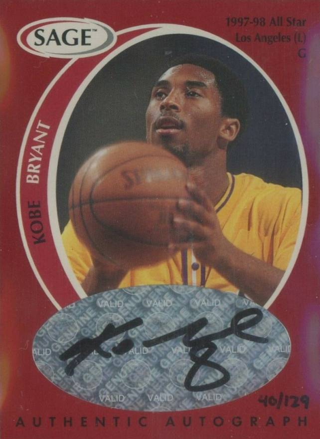 1998 SA-GE Autographed Kobe Bryant #A6 Basketball Card