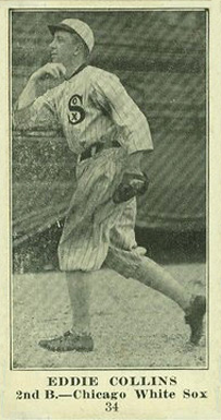 1916 Sporting News Eddie Collins #34 Baseball Card