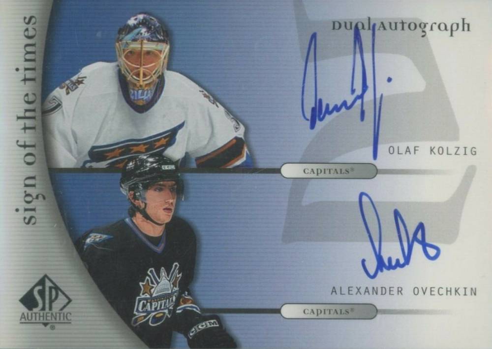2005 SP Authentic Sign of the Times Dual Alexander Ovechkin/Olaf Kolzig #D-KO Hockey Card