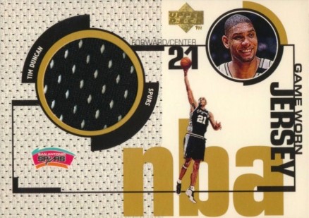 1998 Upper Deck Game Jerseys Tim Duncan #GJ15 Basketball Card