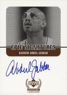 1999 Upper Deck Century Legends Epic Signatures Kareem Abdul-Jabbar #KA Basketball Card