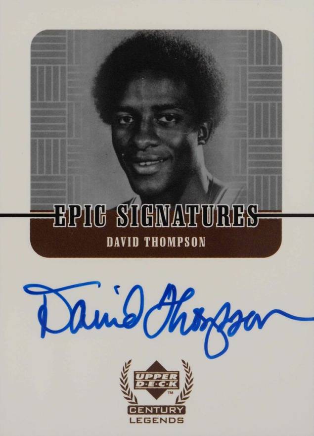 1999 Upper Deck Century Legends Epic Signatures David Thompson #DT Basketball Card