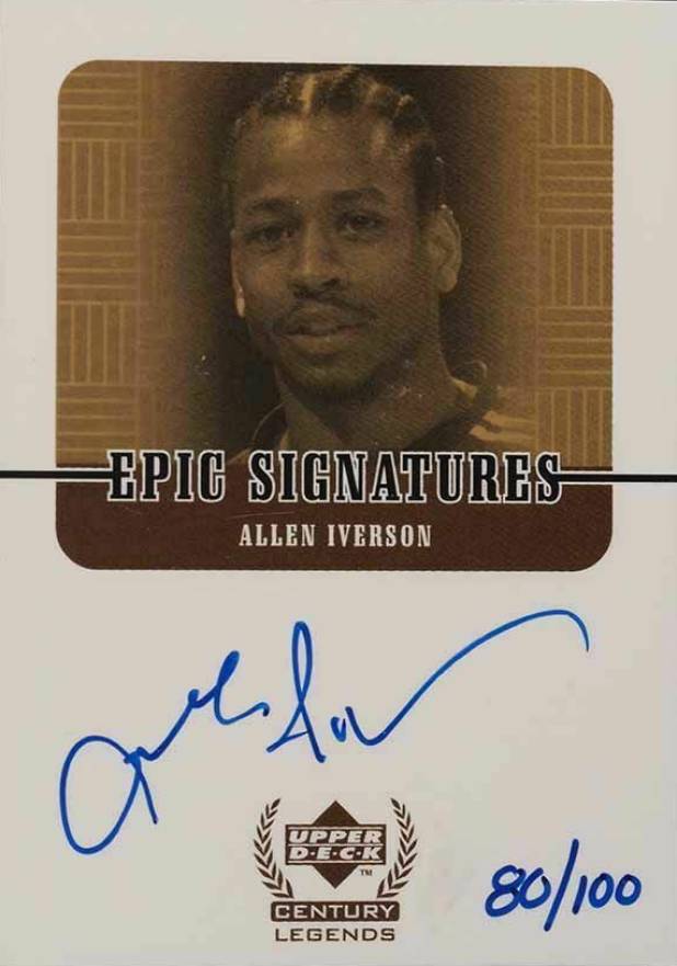 1999 Upper Deck Century Legends Epic Signatures Allen Iverson #AI Basketball Card
