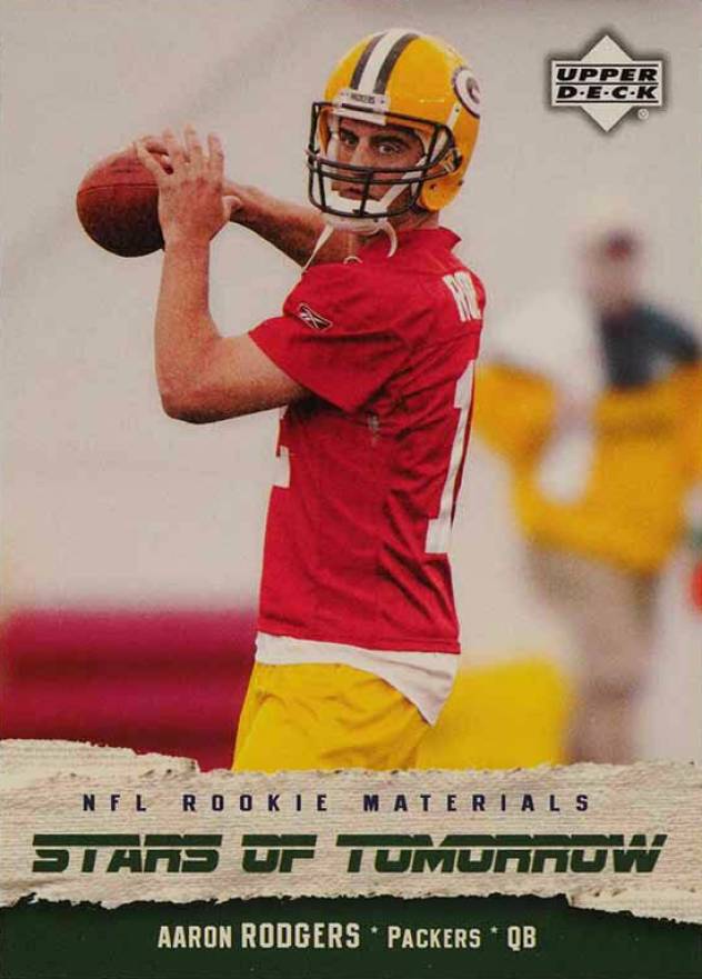 2005 Upper Deck NFL Rookie Materials Stars of Tomorrow Aaron Rodgers #ST-2 Football Card
