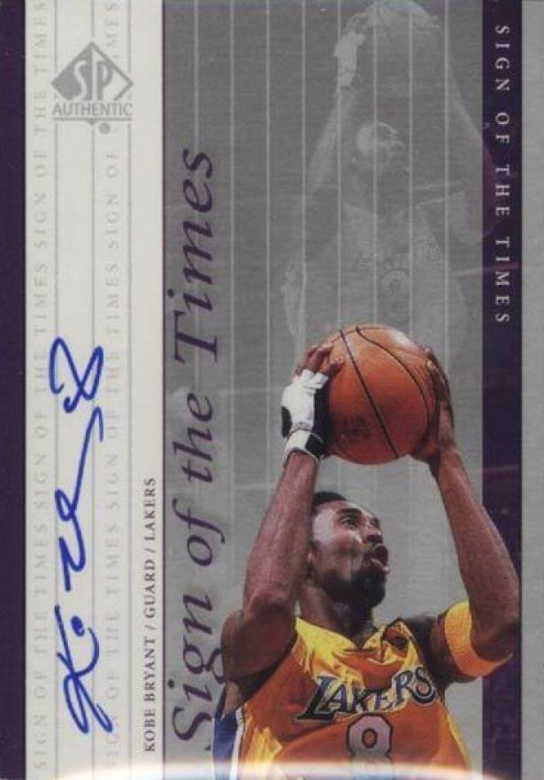 1999 SP Authentic Sign of the Times Kobe Bryant #KB Basketball Card