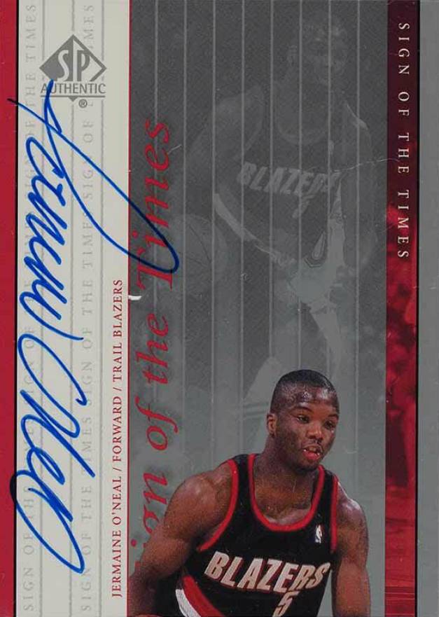 1999 SP Authentic Sign of the Times Jermaine O'Neal #JO Basketball Card