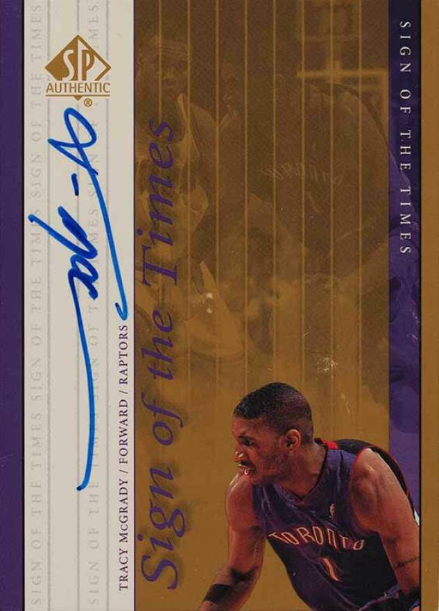 1999 SP Authentic Sign of the Times Tracy McGrady #TR Basketball Card