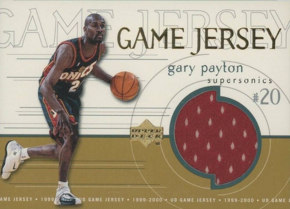 1999 Upper Deck Game Jersey Gary Payton #GJ14 Basketball Card