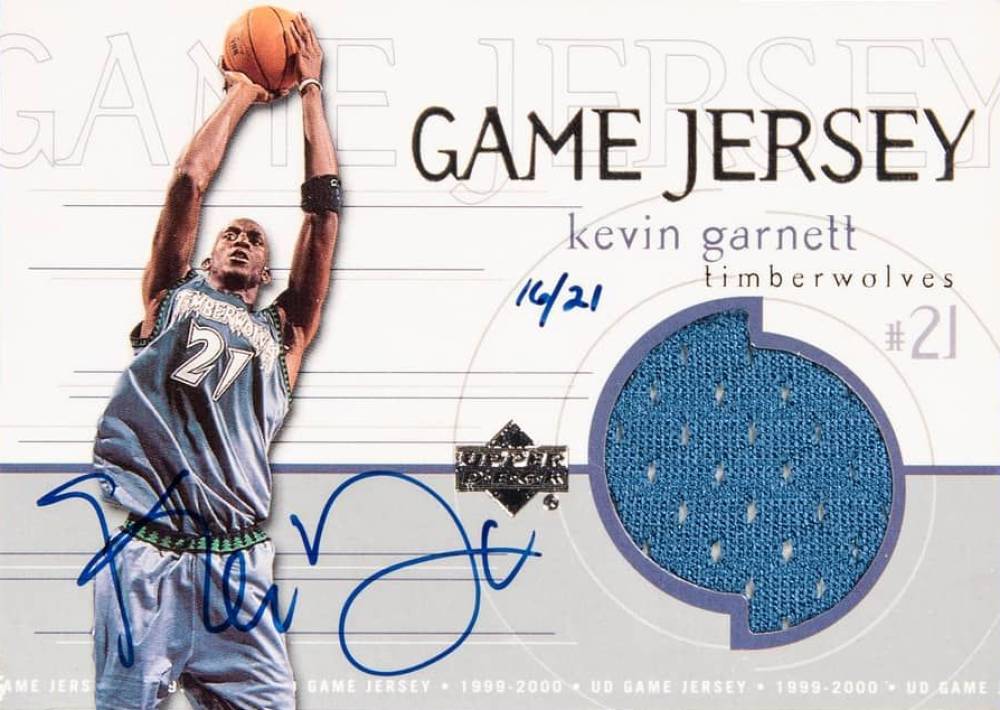 1999 Upper Deck Game Jersey Kevin Garnett #GJ36A Basketball Card