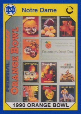 1990 Notre Dame 200 Collegiate Collection 56Th Orange Bowl #56 Football Card