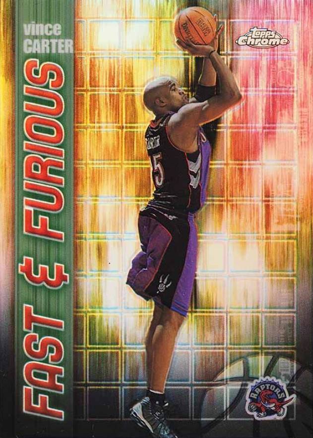 2001 Topps Chrome Fast & Furious Vince Carter #FF04 Basketball Card
