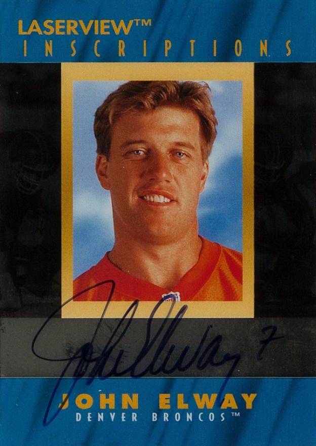 1996 Laser View Inscriptions Autographs John Elway #6 Football Card