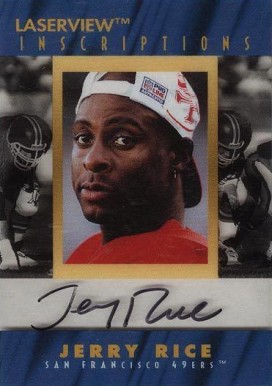 1996 Laser View Inscriptions Autographs Jerry Rice #21 Football Card