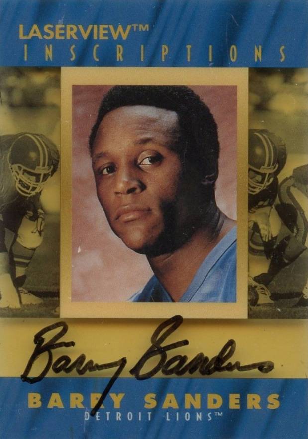 1996 Laser View Inscriptions Autographs Barry Sanders #22 Football Card