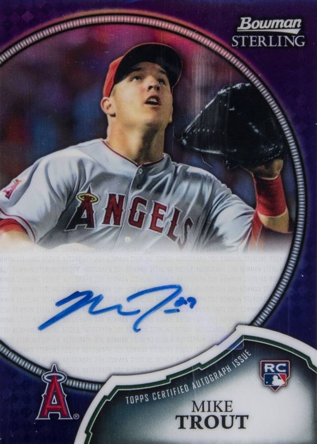 2011 Bowman Sterling Rookie Autographs Mike Trout #19 Baseball Card