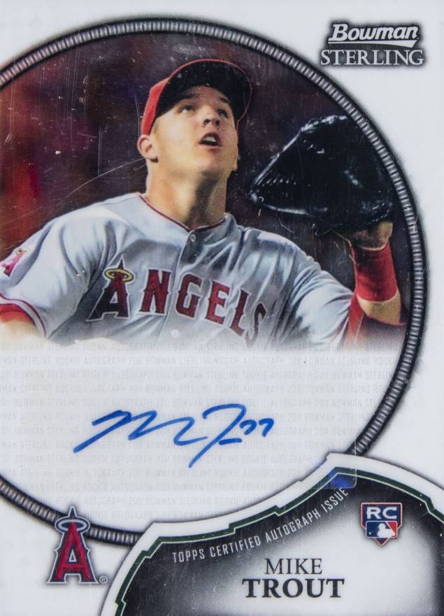 2011 Bowman Sterling Rookie Autographs Mike Trout #19 Baseball Card