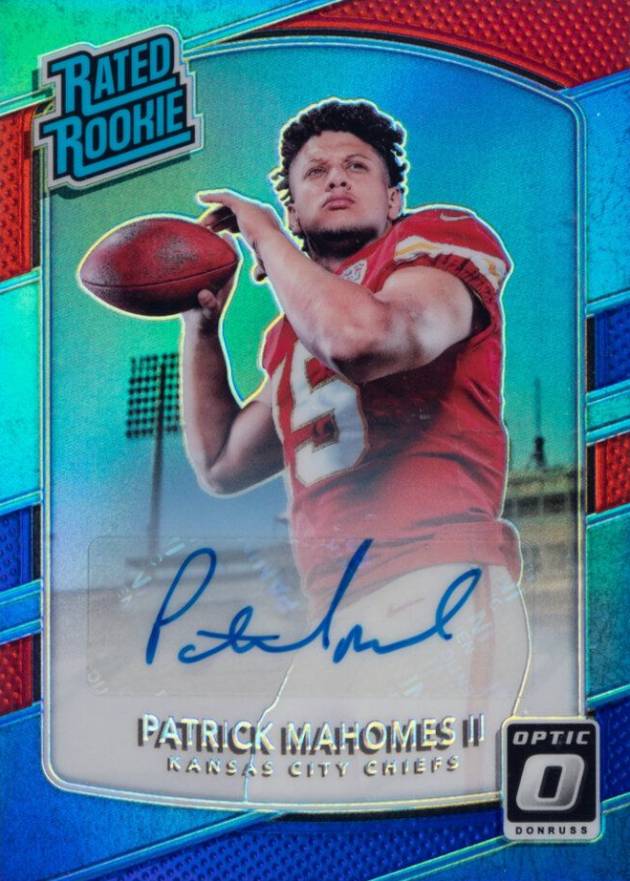 2017 Panini Playoff Optic Rated Rookies Autograph Preview Set Patrick Mahomes II #177 Football Card