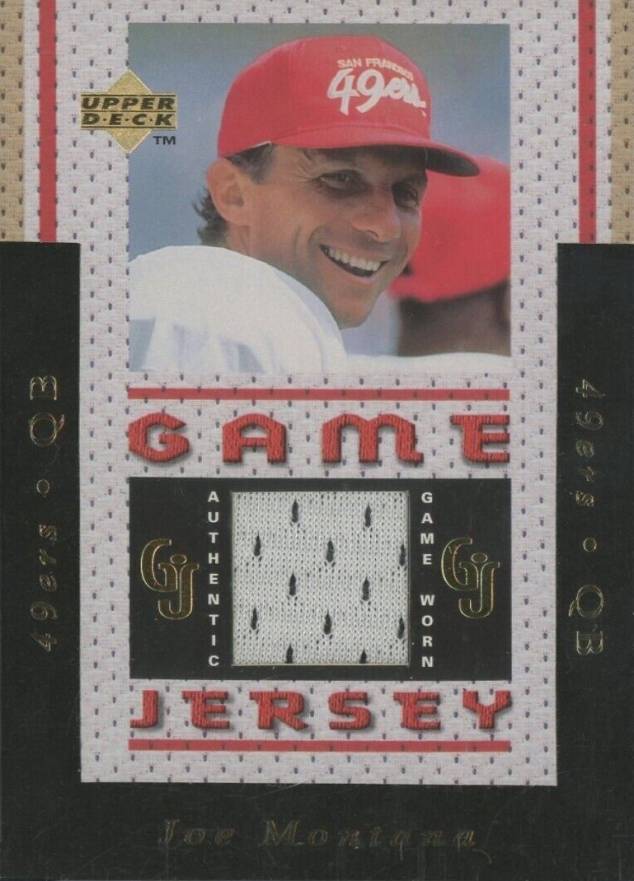 1996 Upper Deck Game Jersey Joe Montana #GJ3 Football Card