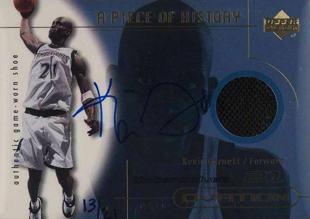 2000 Upper Deck Ovation A Piece of History Kevin Garnett #KG-A Basketball Card