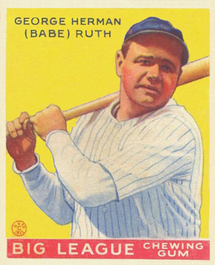 1934 Goudey World Wide Gum  George Herman Ruth #28 Baseball Card