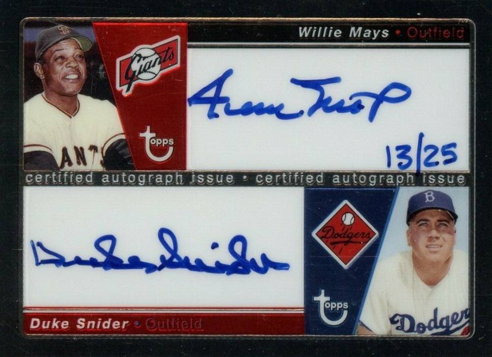 2004 Topps Retired Signature CO-Signers Snider/Mays #MSN Baseball Card