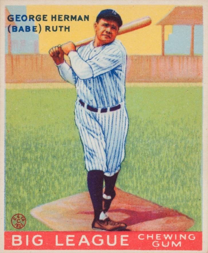 1933 Goudey World Wide Gum Babe Ruth #80 Baseball Card