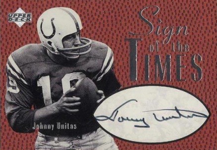 1997 Upper Deck Legends Sign of the Times Johnny Unitas #ST3 Football Card