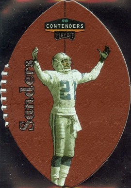 1998 Playoff Contenders Leather Deion Sanders #20 Football Card