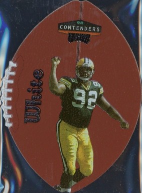 1998 Playoff Contenders Leather Reggie White #34 Football Card