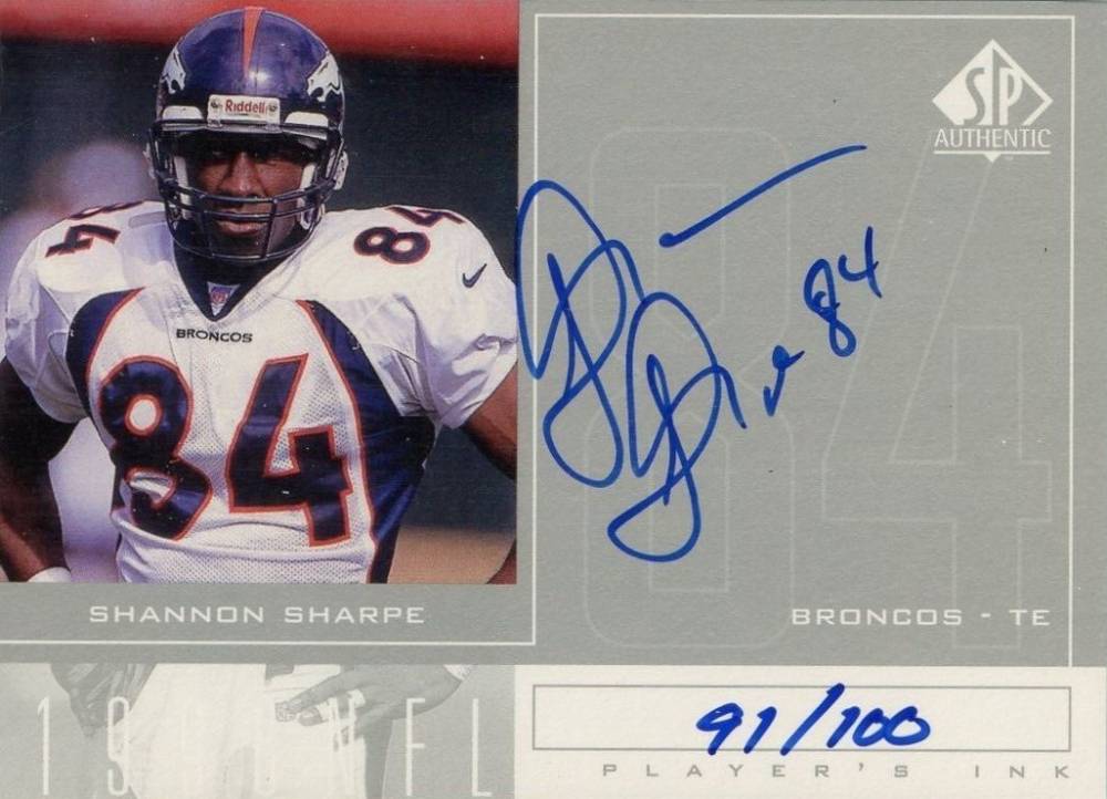 1998 SP Authentic Players Ink Shannon Sharpe #SS Football Card