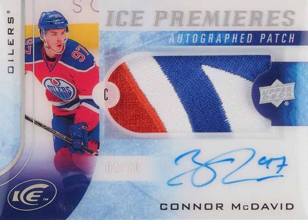 2015 Upper Deck Ice Premieres Autograph Patch Connor McDavid #IP-CM Hockey Card